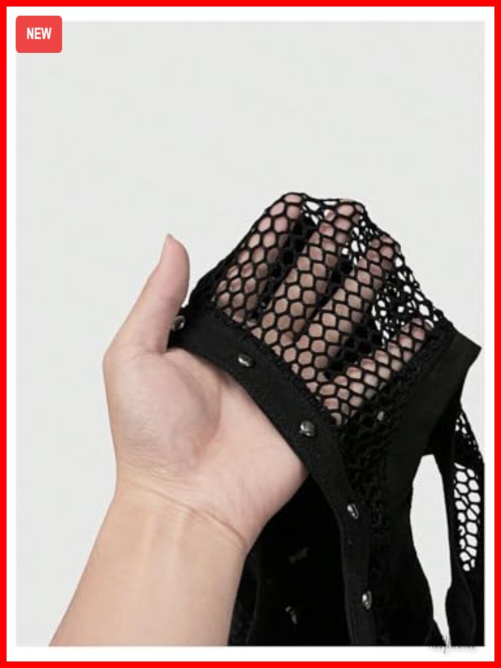 Goth Sheer Studded Crop Tank Top Lace Up Distressed Punk Going Out Top - Picture 2 of 5